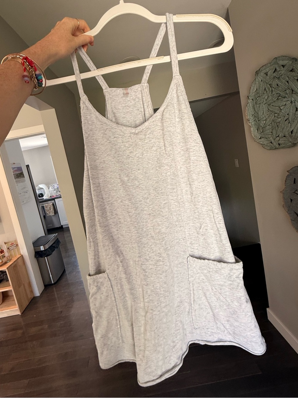 FP Movement by Free People Light Gray Mini Tank Dress with Pockets